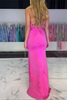 Load image into Gallery viewer, Fuchsia Cut Out Sheath Long Formal Dress with Slit