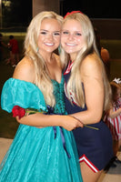 Load image into Gallery viewer, Sparkly Peacock Green A Line Corset Formal Dress with Beading