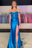 Load image into Gallery viewer, Corset Black Satin Mermaid Formal Dress with Appliques
