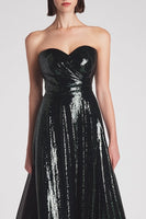 Load image into Gallery viewer, Sparkly Dark Green A Line Sweetheart Long Formal Dress