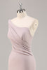 Load image into Gallery viewer, Khaki One Shouder Satin Ruched Mermaid Long Formal Dress
