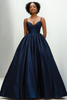 Load image into Gallery viewer, Glitter Navy Spaghetti Straps Princess Long Formal Dress