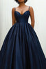 Load image into Gallery viewer, Glitter Navy Spaghetti Straps Princess Long Formal Dress