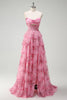 Load image into Gallery viewer, Blush Floral Princess Sweetheart Tiered Long Prom Dress