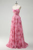 Load image into Gallery viewer, Blush Floral Princess Sweetheart Tiered Long Prom Dress