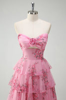 Load image into Gallery viewer, Blush Floral Princess Sweetheart Tiered Long Prom Dress
