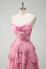 Load image into Gallery viewer, Blush Floral Princess Sweetheart Tiered Long Prom Dress