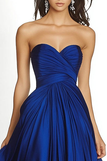 Royal Blue Sweetheart A Line Chiffon Long Formal Dress