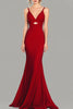 Load image into Gallery viewer, Red Spaghetti Straps Satin Mermaid Long Formal Dress