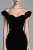 Load image into Gallery viewer, Black Velvet Off the Shoulder Mermaid Long Formal Dress