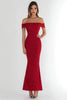 Load image into Gallery viewer, Red Lace Off the Shoulder Mermaid Long Formal Dress