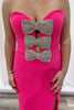 Load image into Gallery viewer, Fuchsia Sweetheart Satin Mermaid Formal Dress with Bows
