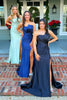 Load image into Gallery viewer, Green Satin Mermaid Long Formal Dress with Slit