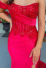 Load image into Gallery viewer, Dark Green Satin Long Corset Formal Dress with Sequins