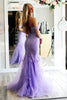 Load image into Gallery viewer, Lilac Tulle Corset Long Mermaid Formal Dress with Appliques