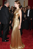 Load image into Gallery viewer, Golden Metallic Ruched One Shoulder Long Formal Dress