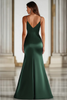 Load image into Gallery viewer, Dark Green Mermaid Satin Spaghetti Straps Long Formal Dress