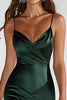 Load image into Gallery viewer, Dark Green Mermaid Satin Spaghetti Straps Long Formal Dress