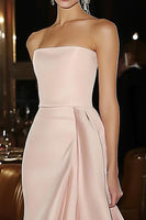 Load image into Gallery viewer, Elegant Pink Strapless Mermaid Satin Long Formal Dress