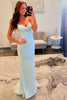 Load image into Gallery viewer, Sparkly Light Blue Sequins Mermaid Long Corset Formal Dress
