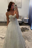 Load image into Gallery viewer, Sparkly White Sequin A-Line Long Corset Formal Dress