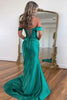 Load image into Gallery viewer, Emerald Green Satin Mermaid Long Corset Formal Dress with Slit