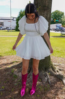 Load image into Gallery viewer, White A Line Short Formal Dress with Ruffles