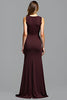 Load image into Gallery viewer, Cabernet Sheath Deep V-Neck Ruched Long Formal Dress