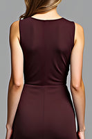 Load image into Gallery viewer, Cabernet Sheath Deep V-Neck Ruched Long Formal Dress