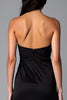 Load image into Gallery viewer, Black Halter Satin Long Mermaid Formal Dress with Slit