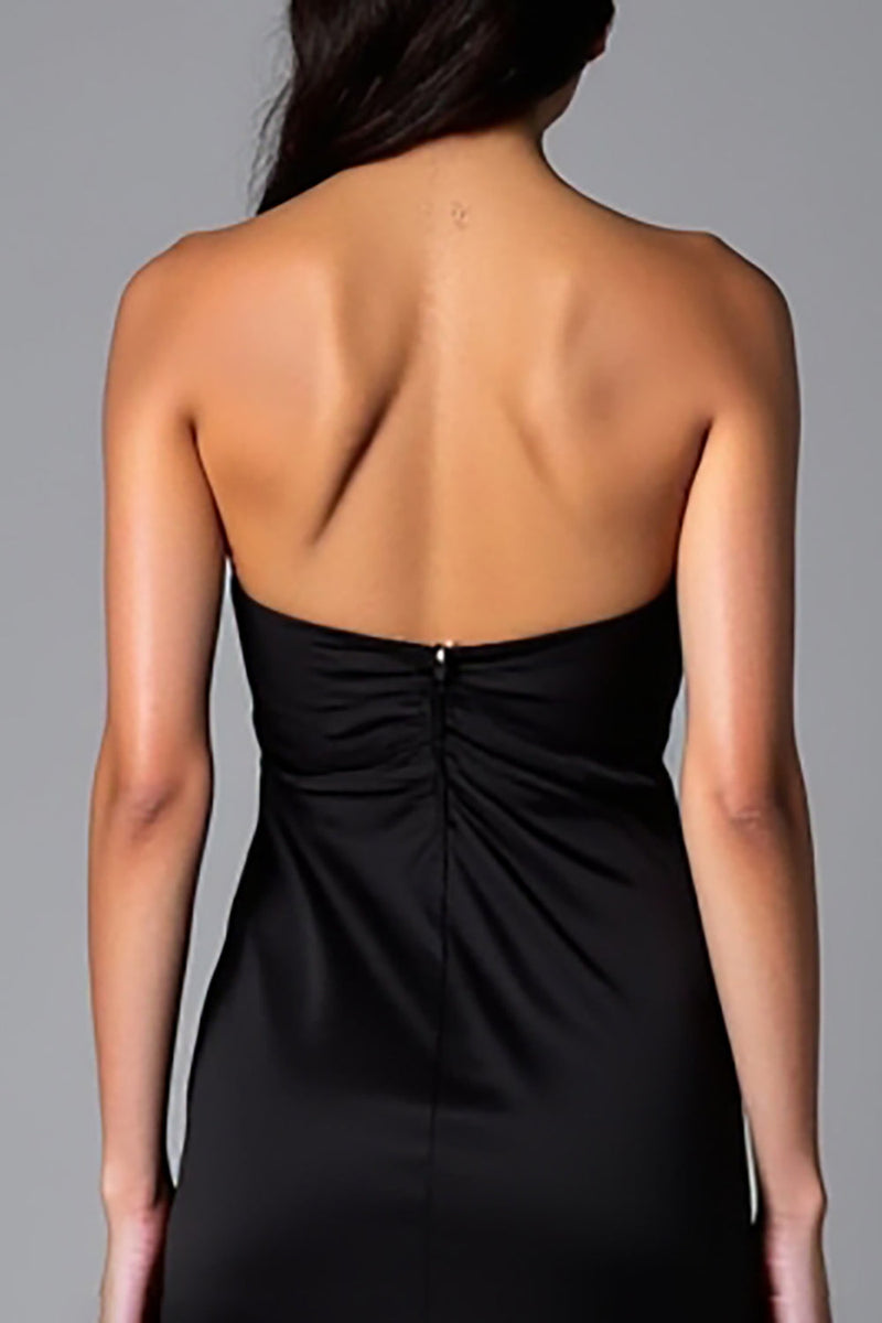 Load image into Gallery viewer, Black Halter Satin Long Mermaid Formal Dress with Slit