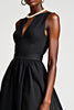 Load image into Gallery viewer, Black V-Neck A Line Tea Length Formal Dress