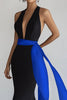Load image into Gallery viewer, Black Deep V Neck Mermaid Long Formal Dress
