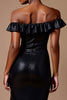 Load image into Gallery viewer, Sparkly Black Sequin Mermaid Off the Shoulder Long Formal Dress with Slit