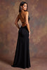 Load image into Gallery viewer, Black Spaghetti Straps Sheath Long Formal Dress with Slit