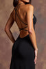 Load image into Gallery viewer, Black Spaghetti Straps Sheath Long Formal Dress with Slit