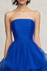 Load image into Gallery viewer, Royal Blue A Line Strapless Ruffled Long Formal Dress