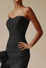Load image into Gallery viewer, Elegant Black Sweetheart Mermaid Tiered Long Formal Dress