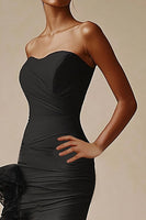 Load image into Gallery viewer, Elegant Black Sweetheart Mermaid Tiered Long Formal Dress
