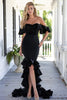 Load image into Gallery viewer, Black Mermaid Off the Shoulder Long Formal Dress with Ruffles