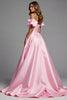 Load image into Gallery viewer, Pink Off the Shoulder Satin A Line Long Formal Dress