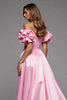 Load image into Gallery viewer, Pink A Line Satin Off the Shoulder Long Formal Dress with Slit