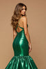 Load image into Gallery viewer, Dark Green Satin Mermaid Ruffled Long Formal Dress