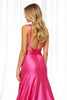 Load image into Gallery viewer, Fuchsia Satin A Line Long Formal Dress with Slit