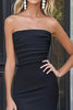 Load image into Gallery viewer, Black White Satin Mermaid Ruffled High-Low Formal Dress