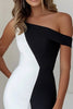 Load image into Gallery viewer, Black and White Mermaid Long Formal Dress with Ruffles