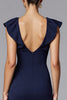 Load image into Gallery viewer, Elegant Navy Mermaid Boat Neck Long Formal Dress