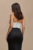 Load image into Gallery viewer, Black and White Sweetheart Satin Long Formal Dress with Bow