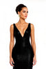 Load image into Gallery viewer, Sparkly Black V-Neck Mermaid Long Formal Dress with Slit