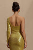 Load image into Gallery viewer, Sparkly Golden Sequin Mermaid Long Formal Dress with Sleeves